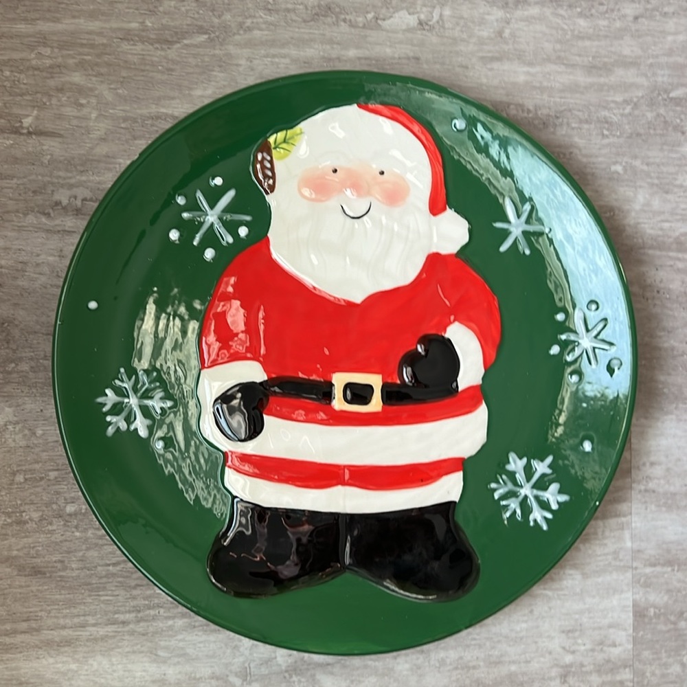 Crofton Santa Christmas cookie plate